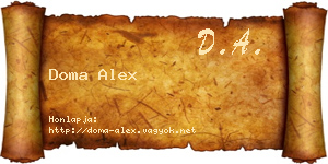 Doma Alex névjegykártya