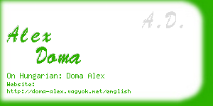 alex doma business card